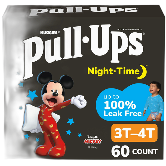 Pull-Ups Boys' Night-Time Potty Training Pants, Size 3T-4T Overnight Training Underwear (32-40 lbs), 60 Ct