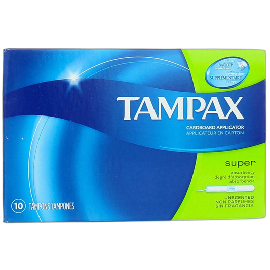 Tampax Flushable Super Tampons - 10 ct, Pack of 2