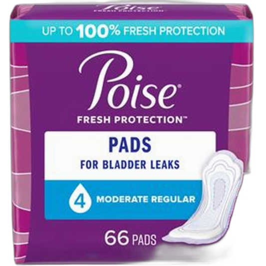 Poise Pad, Moderate Absorbency, Regular, 66ct - 4 Pack
