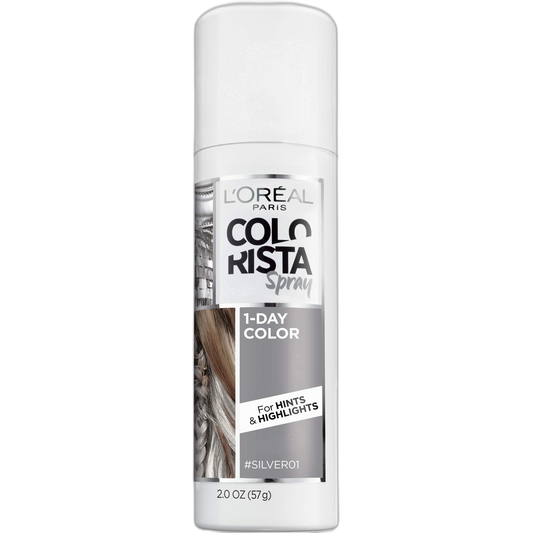 L'Oreal Paris Colorista 1-Day Washable Temporary Hair Color Spray, Silver, 2 Ounce