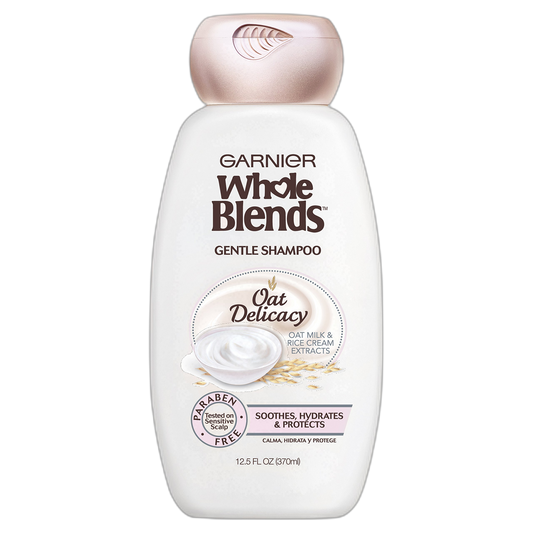 Garnier Whole Blends Gentle Shampoo Oat Delicacy, For Sensitive Scalp, 12.5 fl. oz.