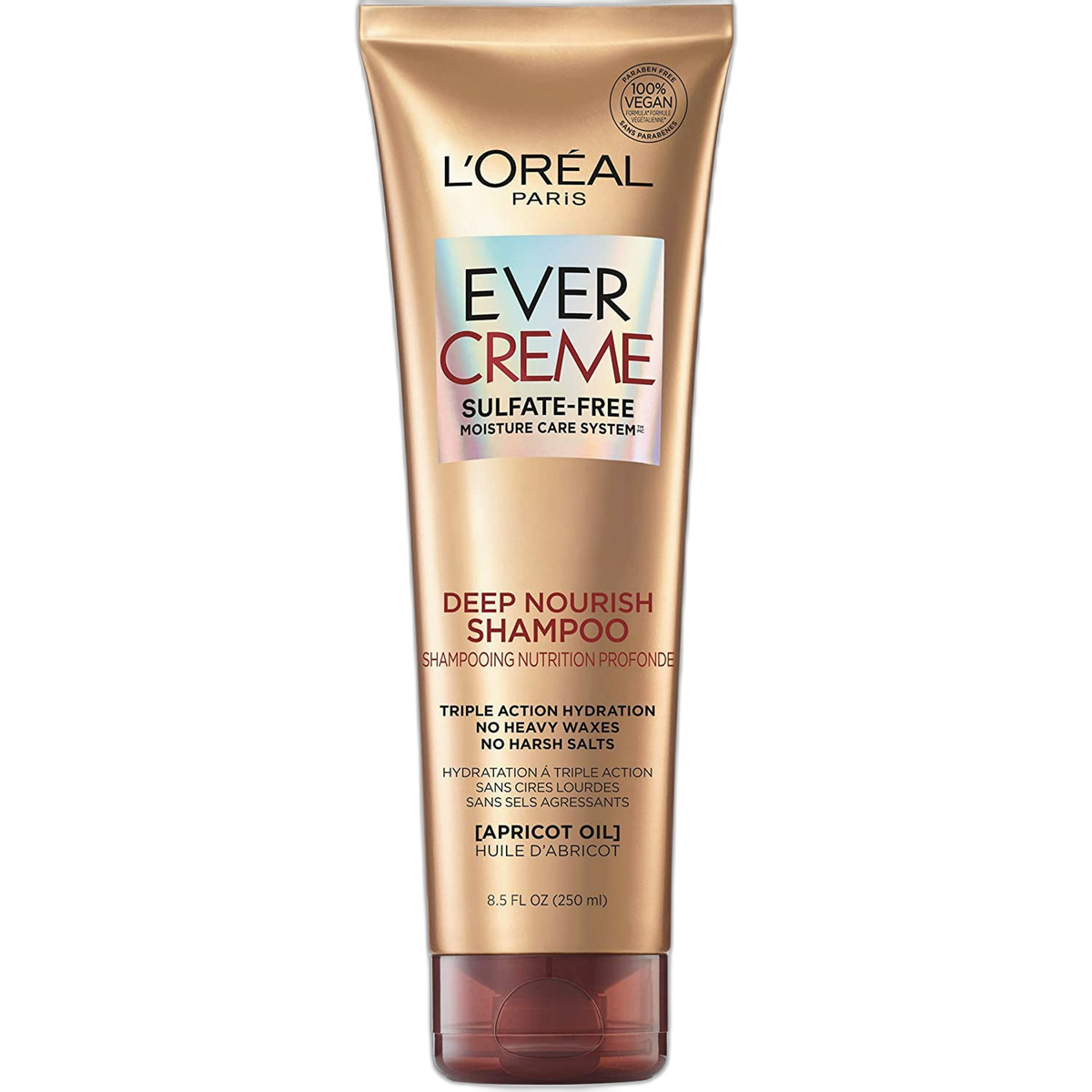 L'Oreal Paris EverCreme Sulfate Free Deep Nourish Shampoo, 8.5 Ounce (Pack of 2)