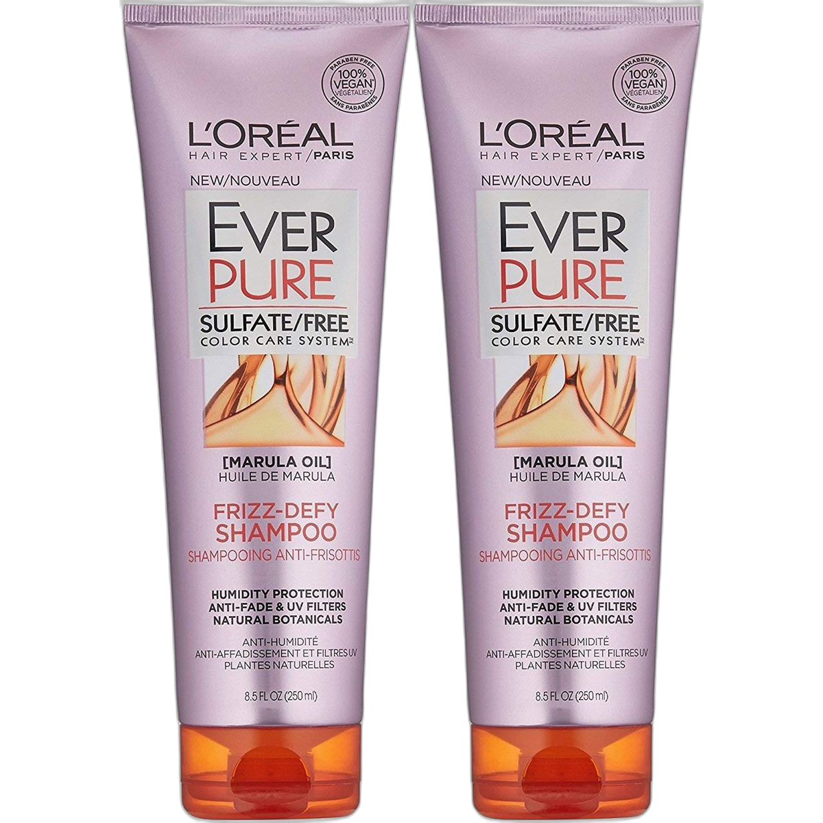 L’Oreal Paris EverPure Sulfate Free Frizz Defy Shampoo, 8.5 Ounce (Pack of 2)