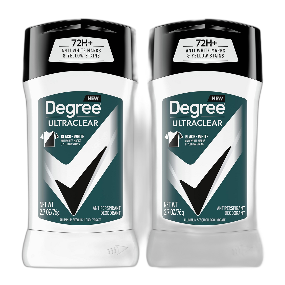 Degree Men UltraClear Antiperspirant Deodorant Black+White 2 Count 72-Hour Sweat & Odor Protection Antiperspirant For Men With MotionSense Technology 2.7 oz