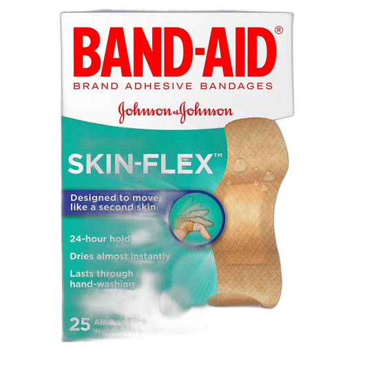 Band-Aid Brand Skin-Flex Adhesive Bandages, All One Size, 25 Bandages Per Box (6 Boxes)