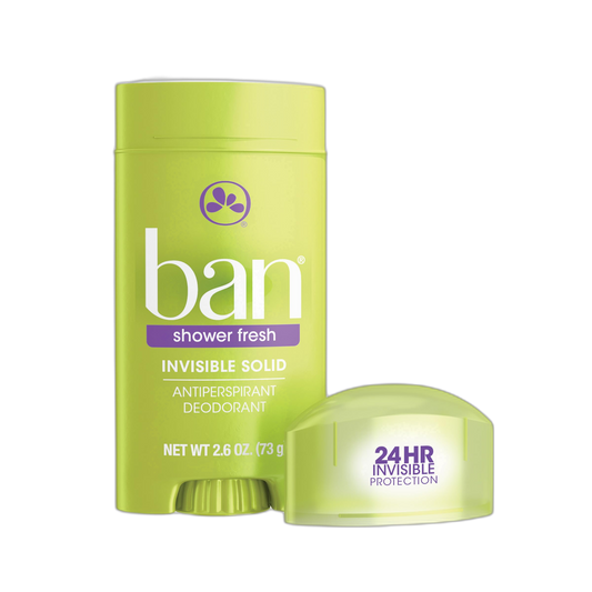 Ban Antiperspirant Deodorant, Invisible Solid, Shower Fresh, 2.6 Ounce