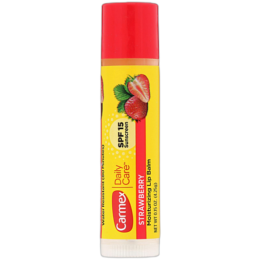 Carmex Cold Sore Relievers Carmex Daily Care Moisturizing Lip Balm Strawberry Spf 15, 0.15 Oz