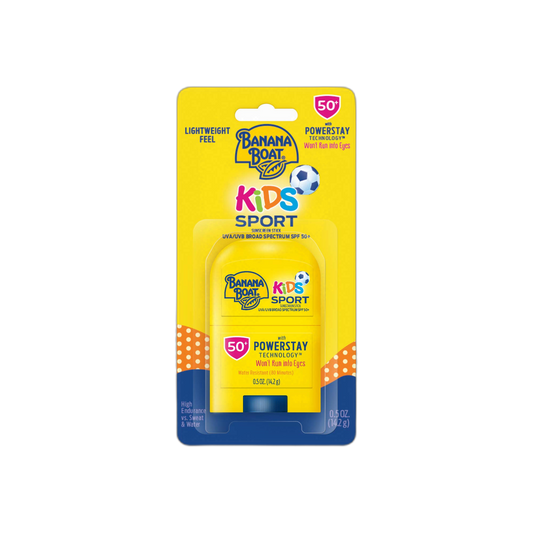 Banana Boat Sport Kids Sunscreen Stick SPF 50, 0.5oz | Travel Size Sunscreen for Kids, Childrens Sunblock SPF 50, Oxybenzone-Free, 0.5oz