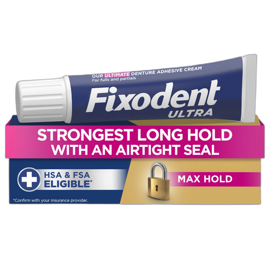 Fixodent Ultra Max Hold Denture Adhesive, 2.2 oz, (Packaging may vary)