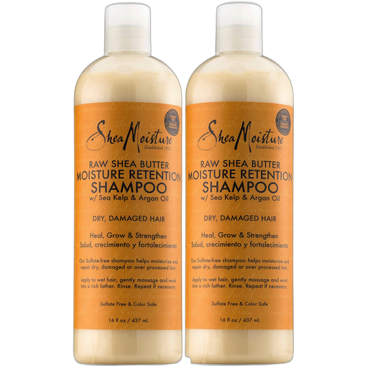 Raw Shea Butter Moisture Retention Shampoo by Shea Moisture for Unisex - 13 oz Shampoo - Pack of 2