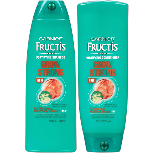 Garnier Fructis Grow Strong Shampoo and Conditioner Set, For Stronger, Healthier, Shinier Hair, 13 Fl Ounces Each