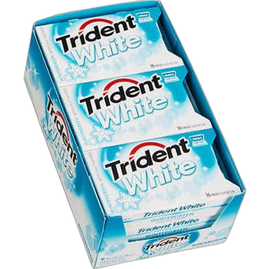 Trident White Sugar Free Gum, Wintergreen, 16 Pieces, 9 ct