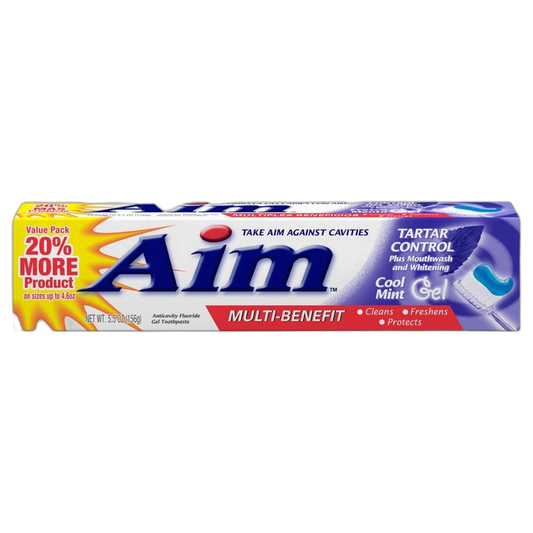 Aim Tartar Control Anticavity Fluoride Toothpaste Gel - 5.5 oz, Pack of 5