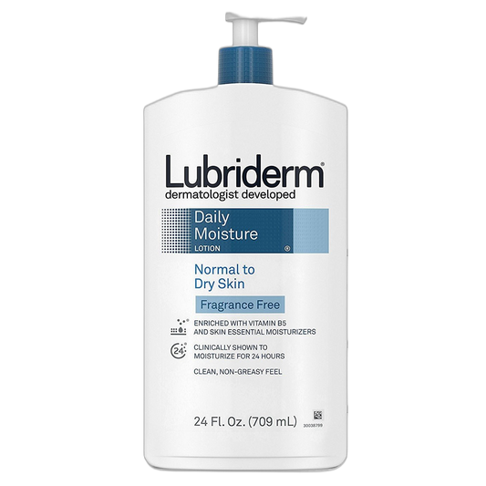 Lubriderm Daily Moisture Lotion Fragrance-Free 24 Ounce Normal to Dry (709ml) (3 Pack)