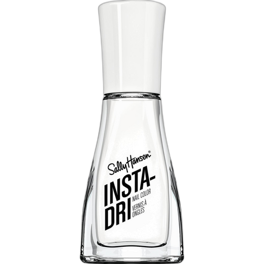 Sally Hansen Insta-Dri, White On Time, Quick Dry, Long Lasting, Semi Opaque, Shiny White Nail Polish