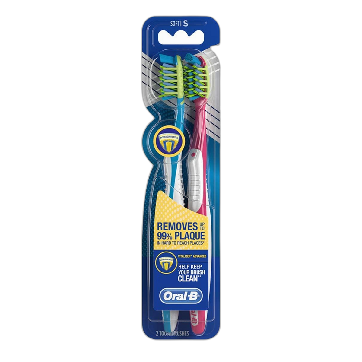 Oral-B Pro Health Vitalizer Advanced Toothbrushes, Medium, 2 Count