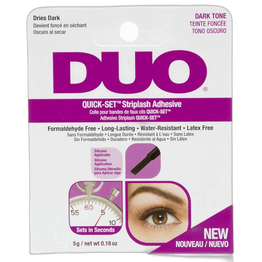DUO Quick-Set Strip Lash Adhesive - Dark Tone, Quick-Drying, Long-Lasting, Water-Resistant Lash Glue for Strip & Individual Lashes, 0.18 oz, 1-Pack