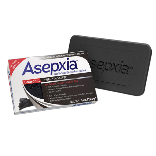 Asepxia Salicylic Acid & Activated Charcoal Bar Soap | Acne Treatment, Reduces Pimples & Blemishes, Deep Cleansing Facial Cleanser, Dries Out Acne, Prevents Breakouts, Face wash, 4 Oz, 1-Pack
