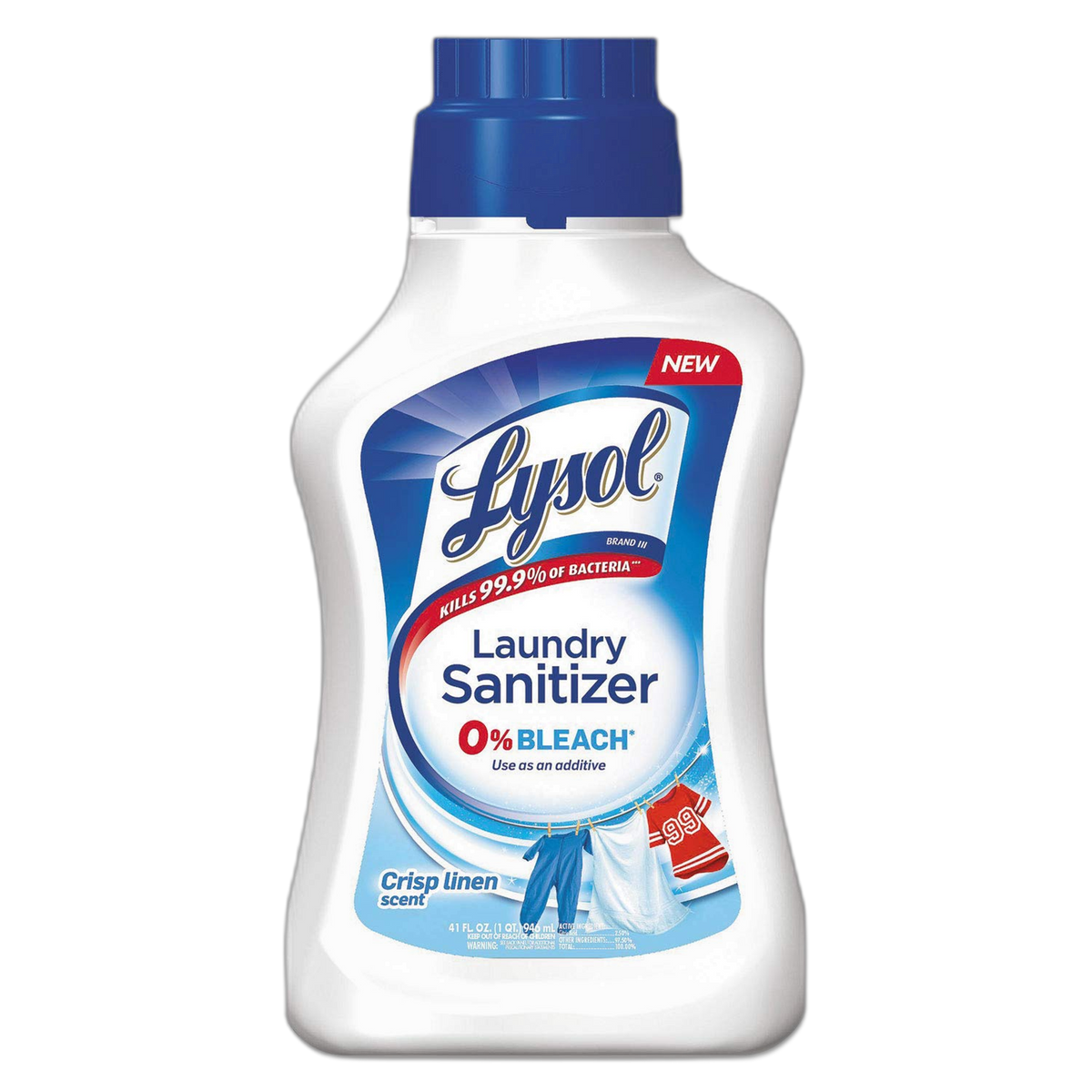 Lysol 95871 Laundry Sanitizer, Liquid, Crisp Linen, 41 Oz, 6/Carton