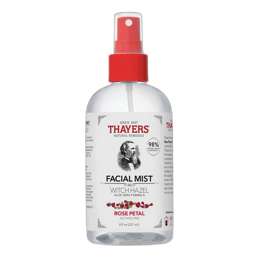 Thayers Alcohol-Free Witch Hazel Facial Mist Toner with Aloe Vera, Rose Petal, Soothing and Hydrating, For All Skin Types, 8 oz