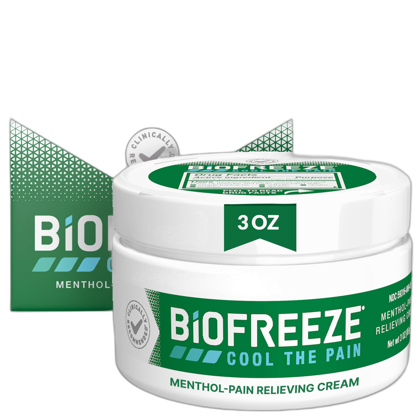 Biofreeze Pain Relief Cream for Knee, Neck, Hip, Joint, Shoulder, & Simple Backache, Arthritis Pain Reliever, Sore Muscle Relief, Cooling Menthol Pain Cream, 3 Oz
