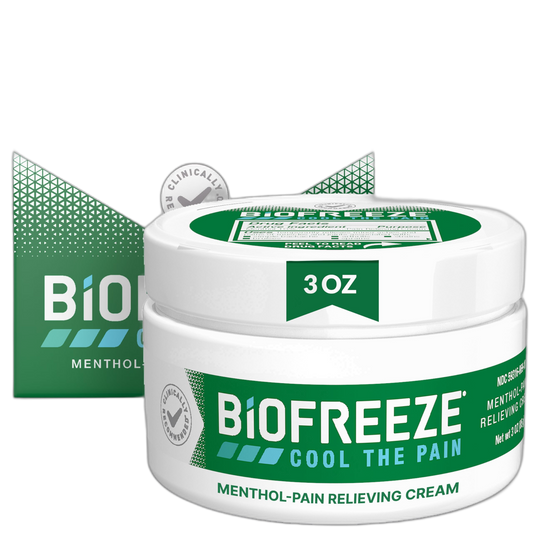 Biofreeze Pain Relief Cream for Knee, Neck, Hip, Joint, Shoulder, & Simple Backache, Arthritis Pain Reliever, Sore Muscle Relief, Cooling Menthol Pain Cream, 3 Oz