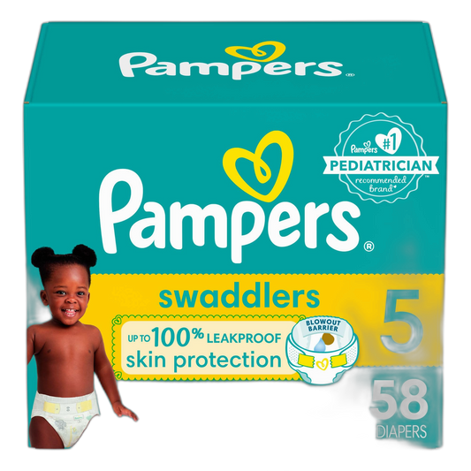 Pampers Baby Diapers - Swaddlers - Size 5, 58 Count, Ultra Absorbent Disposable Infant Diaper