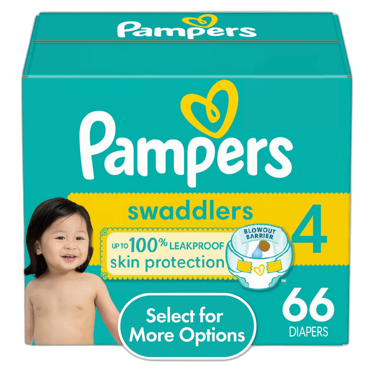 Pampers Swaddlers, Baby Diapers, Size 4, 66 Ct