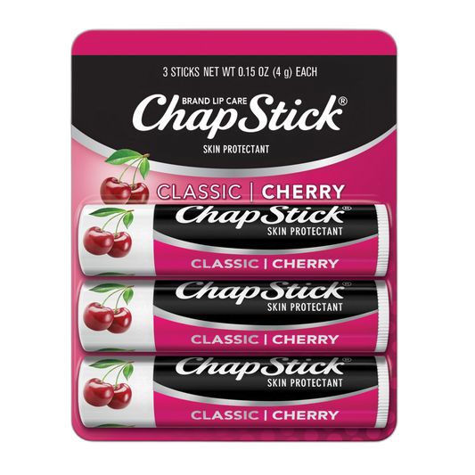 ChapStick Classic Cherry Lip Balm Tubes for Lip Care - 0.15 Oz (Pack of 3)