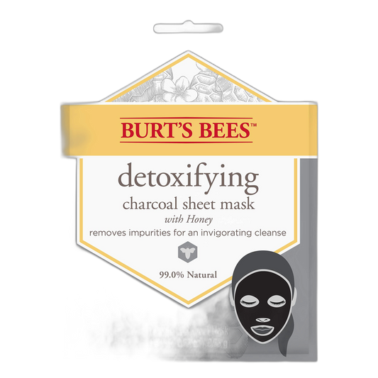 Burt's Bees Detoxifying Charcoal Facial Sheet Mask, Honey, Single Use (Package May Vary)