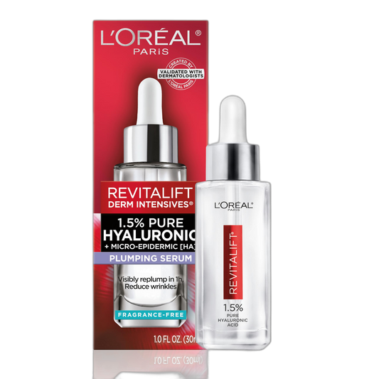 L'Oreal Paris Revitalift 1.5% Pure Hyaluronic Acid Serum for Face, Anti Aging Serum to Hydrate Skin & Reduce Wrinkles, Fragrance Free Skin Care for All Skin Types, 1 Oz