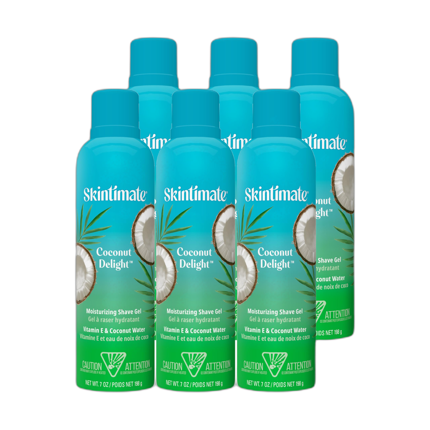 Skintimate Coconut Delight Shave Gel for Women, 6 Pack | Skintimate Shaving Cream for Women, Womens Shaving Cream, Shave Cream, Shaving Foam, Womens Shave Gel, Pack of 6, 7oz each