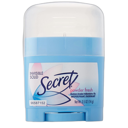 SECRET Powder Fresh Invisible Solid Deodorant Travel Size, 0.5 Oz (Pack of 2)