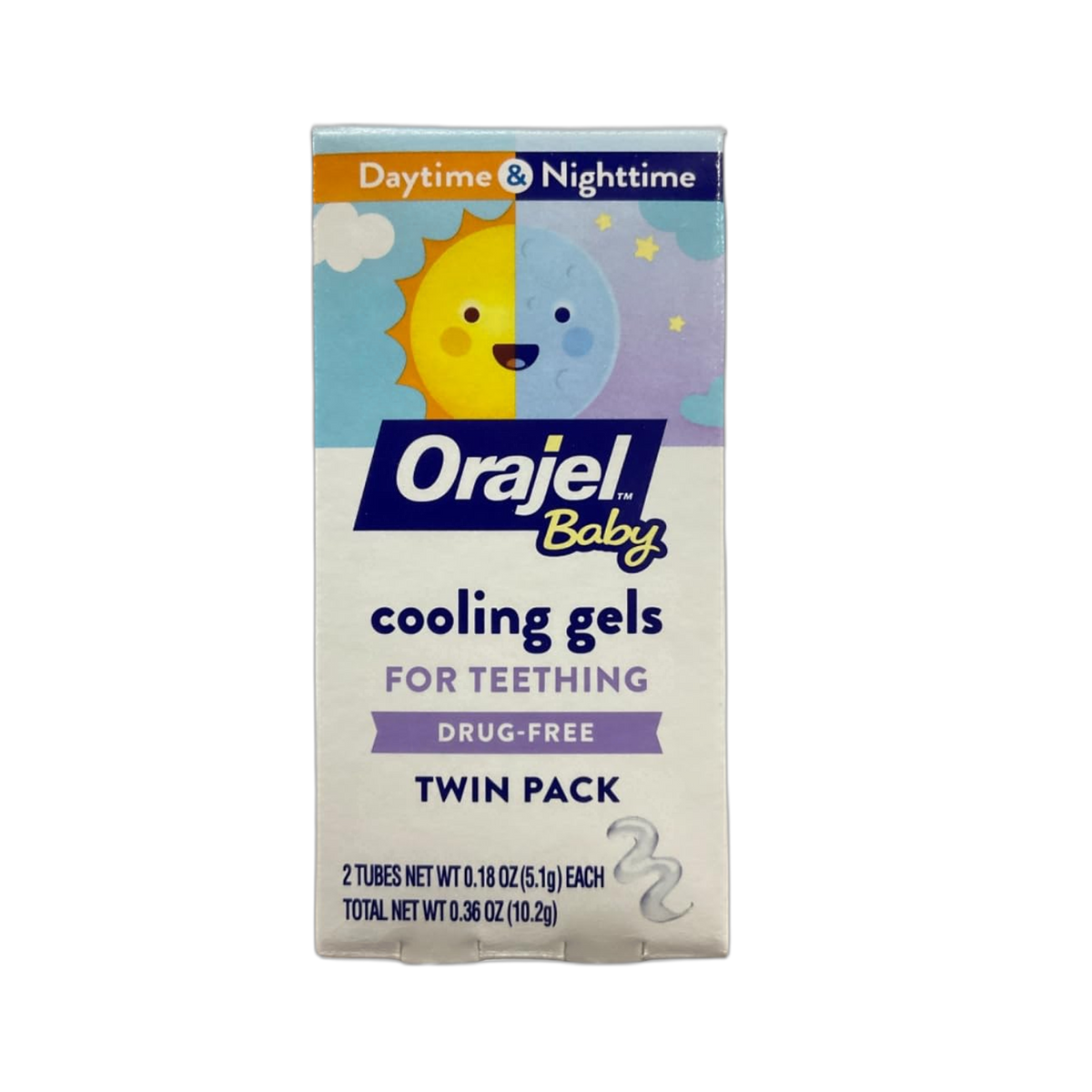 Orajel Baby Non-Medicated Cooling Gel Day & Night 0.18 Ounce (6 Pack)
