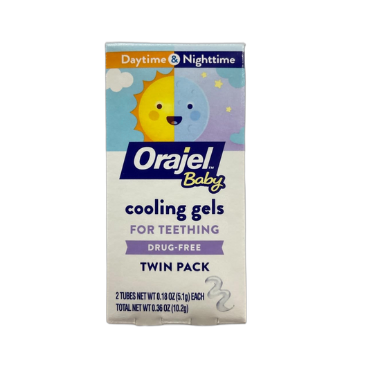 Orajel Baby Non-Medicated Cooling Gel Day & Night 0.18 Ounce (6 Pack)