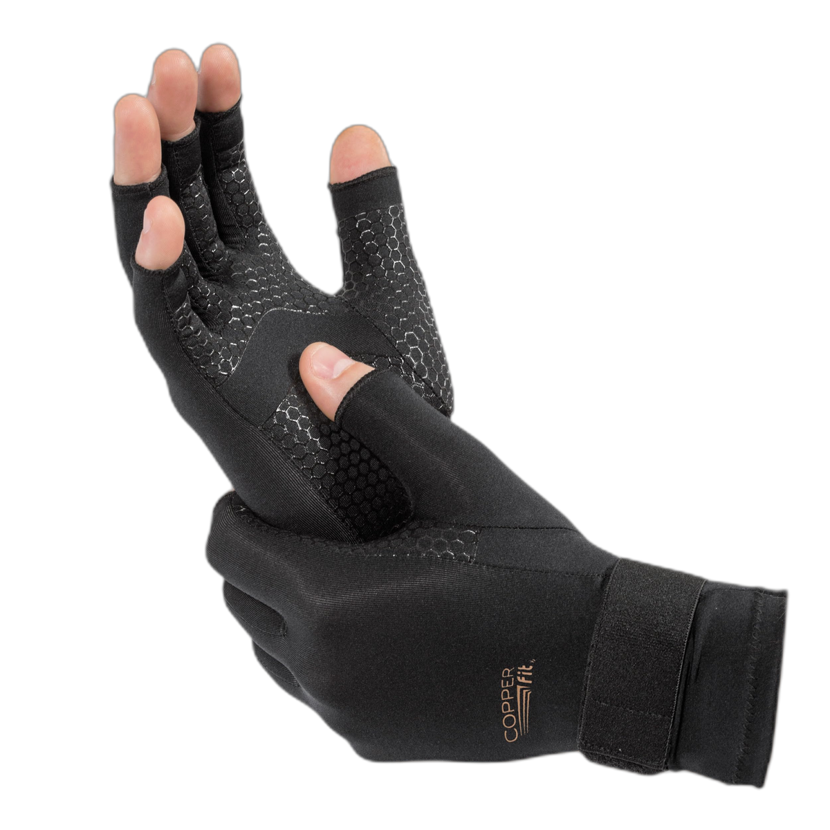 Copper Fit Standard Compression Gloves, Black, Small/Medium