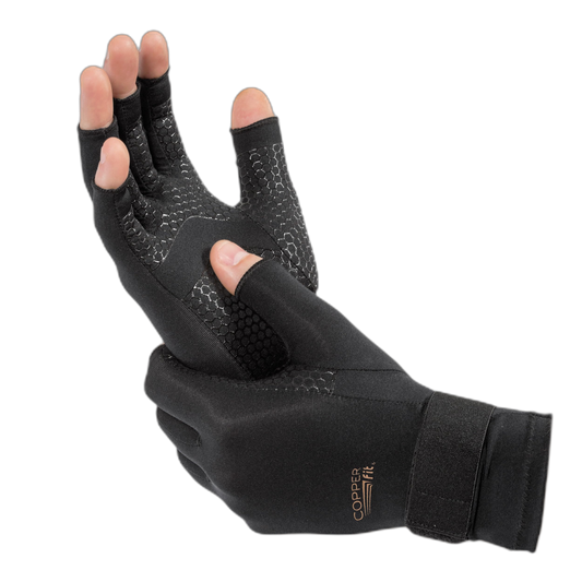 Copper Fit Standard Compression Gloves, Black, Small/Medium