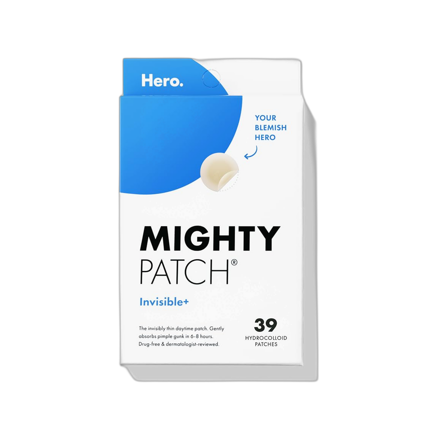 Mighty Patch™ Invisible+ Patch - Daytime Hydrocolloid Acne Pimple Patches for Covering Zits and Blemishes, Ultra Thin Spot Stickers for Face and Skin (24 Medium and 15 Small Patches)