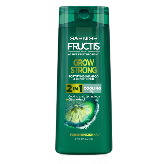 Garnier Fructis Grow Strong Cooling 2-in-1 Shampoo and Conditioner for Men, 22 Ounce Bottle