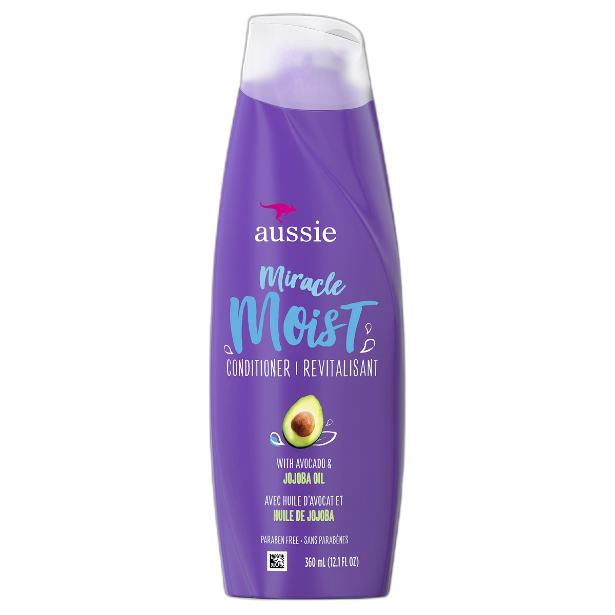 Aussie Paraben-Free Miracle Moist Conditioner w/Avocado & Jojoba Oil For Dry Hair, 12.1 fl oz