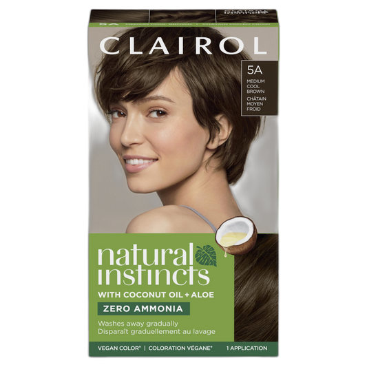 Clairol Natural Instincts Demi-Permanent Hair Dye, 5A Medium Cool Brown Hair Color, Pack of 1