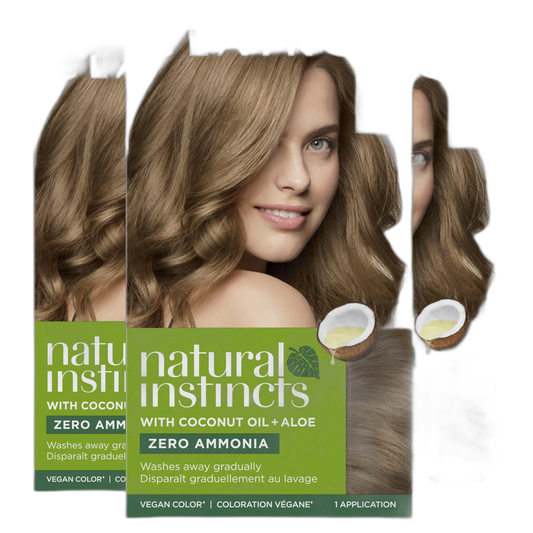 Clairol Natural Instincts Demi-Permanent Hair Dye, 7 Dark Blonde Hair Color, Pack of 3
