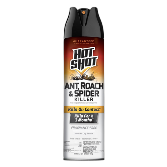 Hot Shot Ant, Roach And Spider Killer, 17.5 Ounces, Fragrance-Free Formula Kills Ants, Roaches, Spiders And Other Listed Insects On Contact