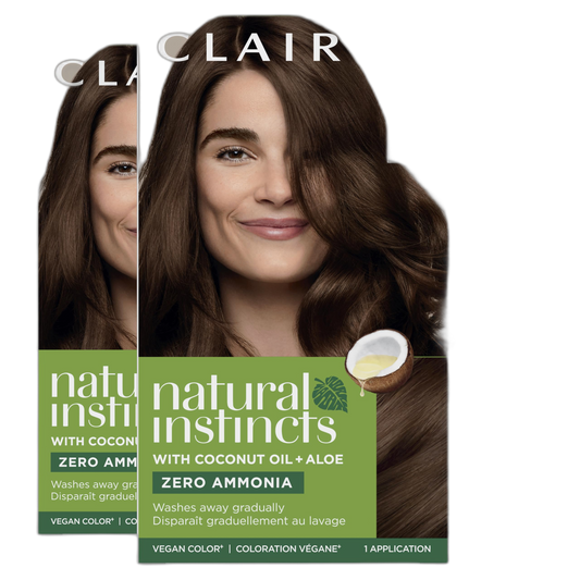 Clairol Natural Instincts Demi-Permanent Hair Dye, 4W Dark Warm Brown Hair Color, Pack of 3