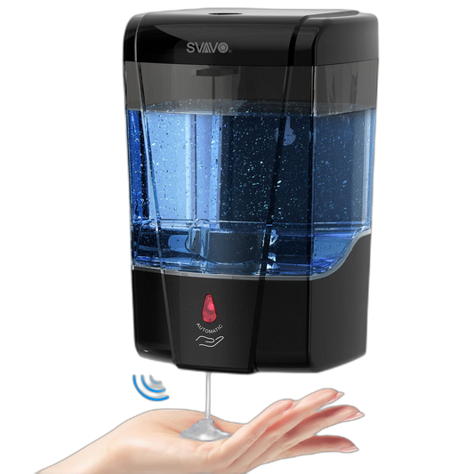 SVAVO Automatic Soap Dispenser Hand Soap Dispenser Wall Mount 600m/21 fl.oz, Touchless Electric Sensor Pump Battery Operated for Offices Home Kitchen Bathroom Hotel Restaurant Commercial