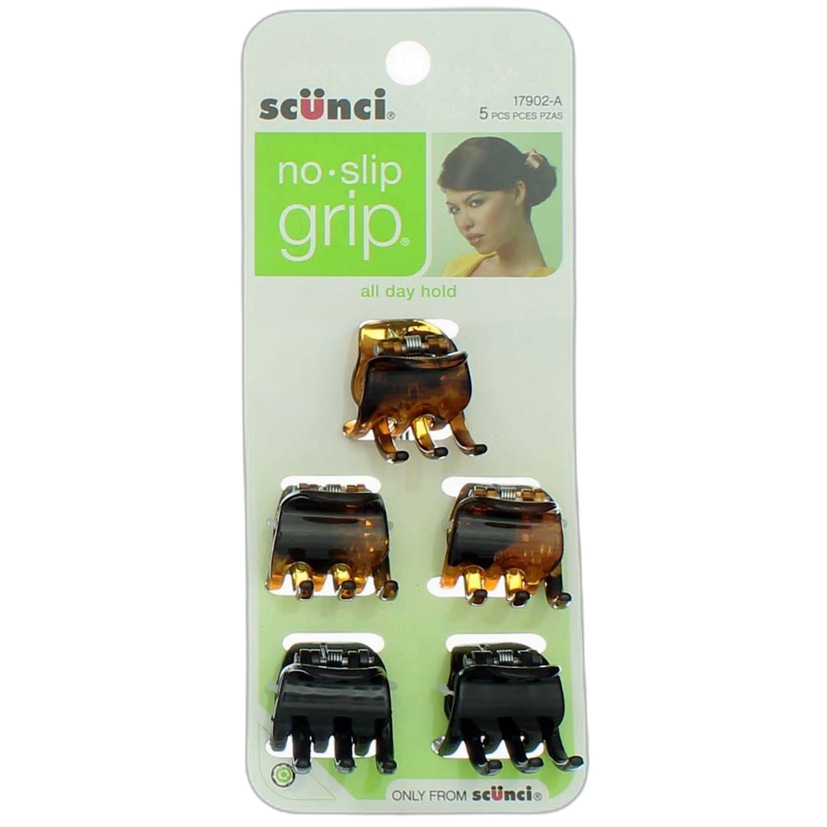 SCUNCI J GRIP CLIP 5 PK