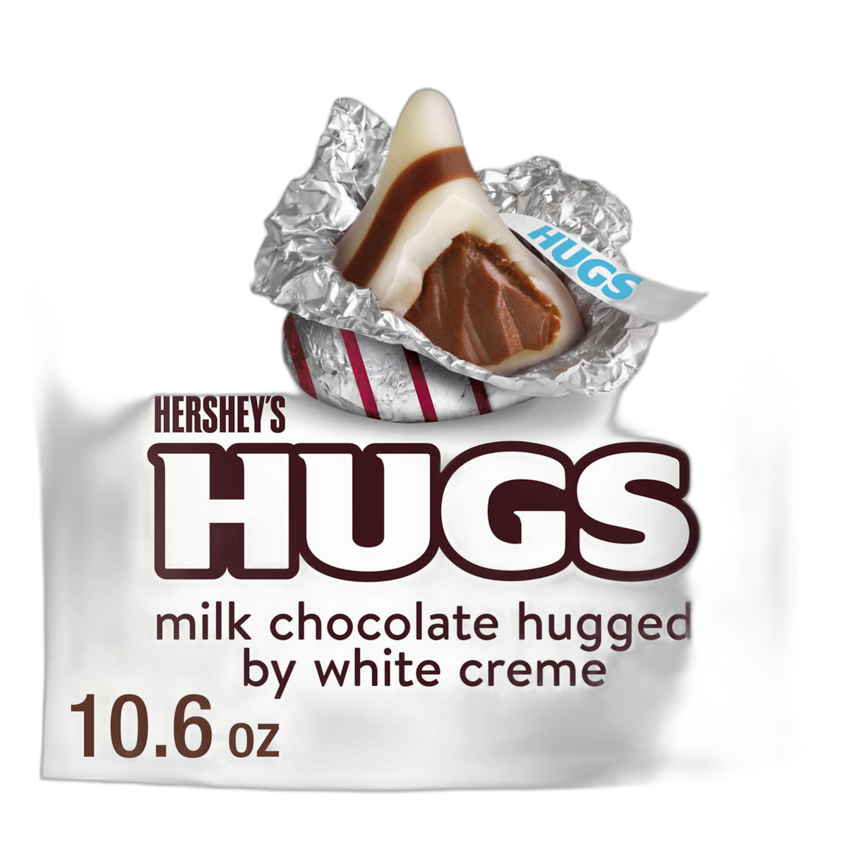 HERSHEY'S HUGS Milk Chocolate and White Creme Candy Share Pack, 10.6 oz