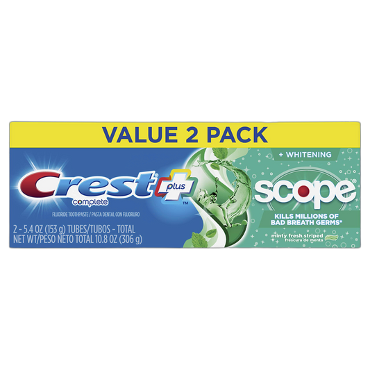 Crest Plus Scope Complete Whitening Toothpaste, Minty Fresh, 5.4 Ounce