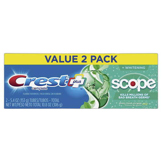 Crest Plus Scope Complete Whitening Toothpaste, Minty Fresh, 5.4 Oz