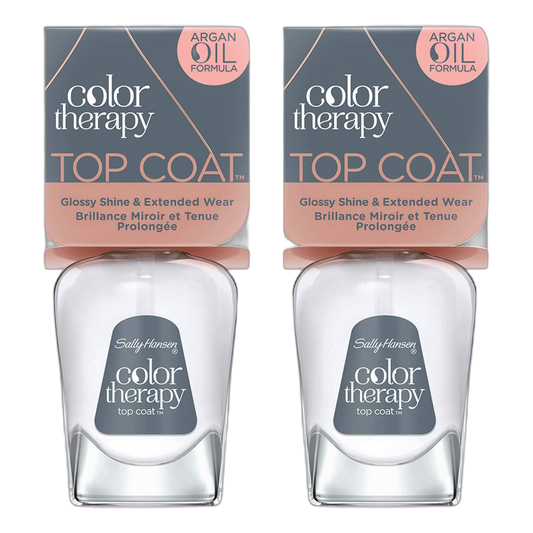 Sally Hansen Color Therapy Nail Polish, Top Coat, 0.5 Ounce, Long-lasting Nail Polish With Gel Shine and Nourishing Care, Pack of 2